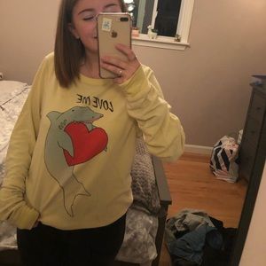love me shark crewneck sweatshirt